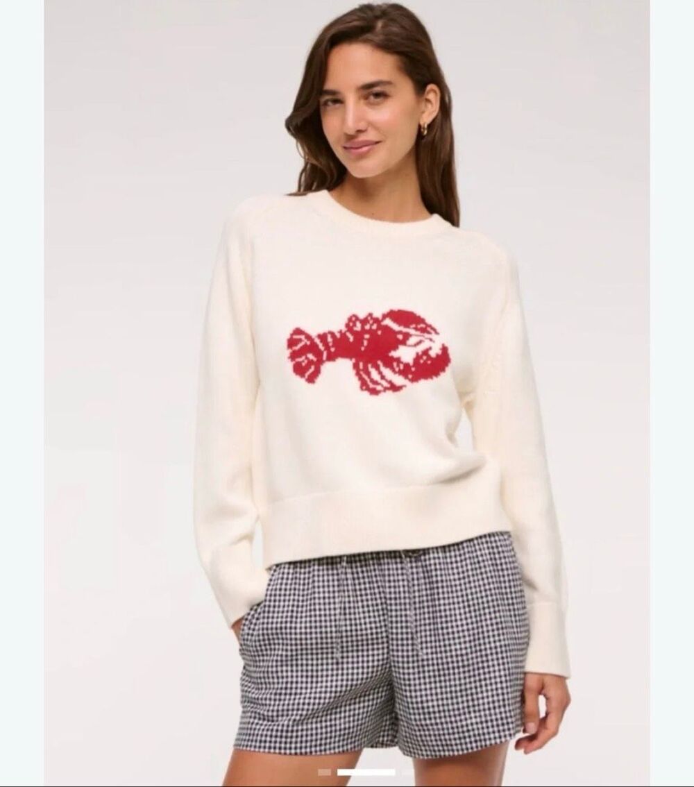 Abercrombie & Fitch Madeline Lobster Crewneck, S preppy, yachtrock